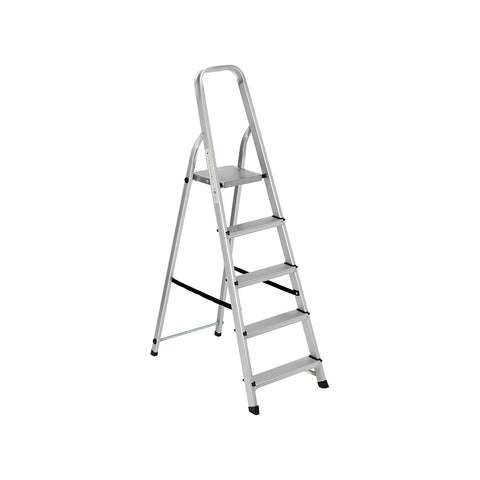 Opvouwbare ladder met 5 treden van aluminium