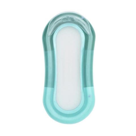 Vista frontale della poltrona gonfiabile verde acqua Bestway in vinile resistente con design ergonomico