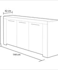 immagine-3-habitdesign-mobile-buffet-a-3-ante-bianco-144x42x80cm-ean-8423490265889