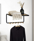 immagine-3-wenko-appendiabiti-da-parete-con-1-ripiano-e-6-ganci-in-bambu-in-metallo-nero-ean-4008838390207