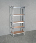 Scaffale Portaoggetti 5 Ripiani in Acciaio e MDF Portata Totale 875 kg con Montaggio a Incastro Ean-8023755054588